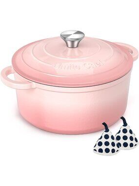 5QT Enameled Cast Iron Dutch Oven Pot with Lid - Heavy-Duty Cookware for Baking